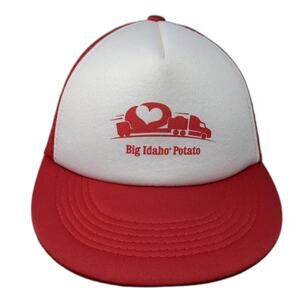 Big Idaho Potato Snapback Trucker Hat Red One Size Adjustable Mesh Back Hit Wear